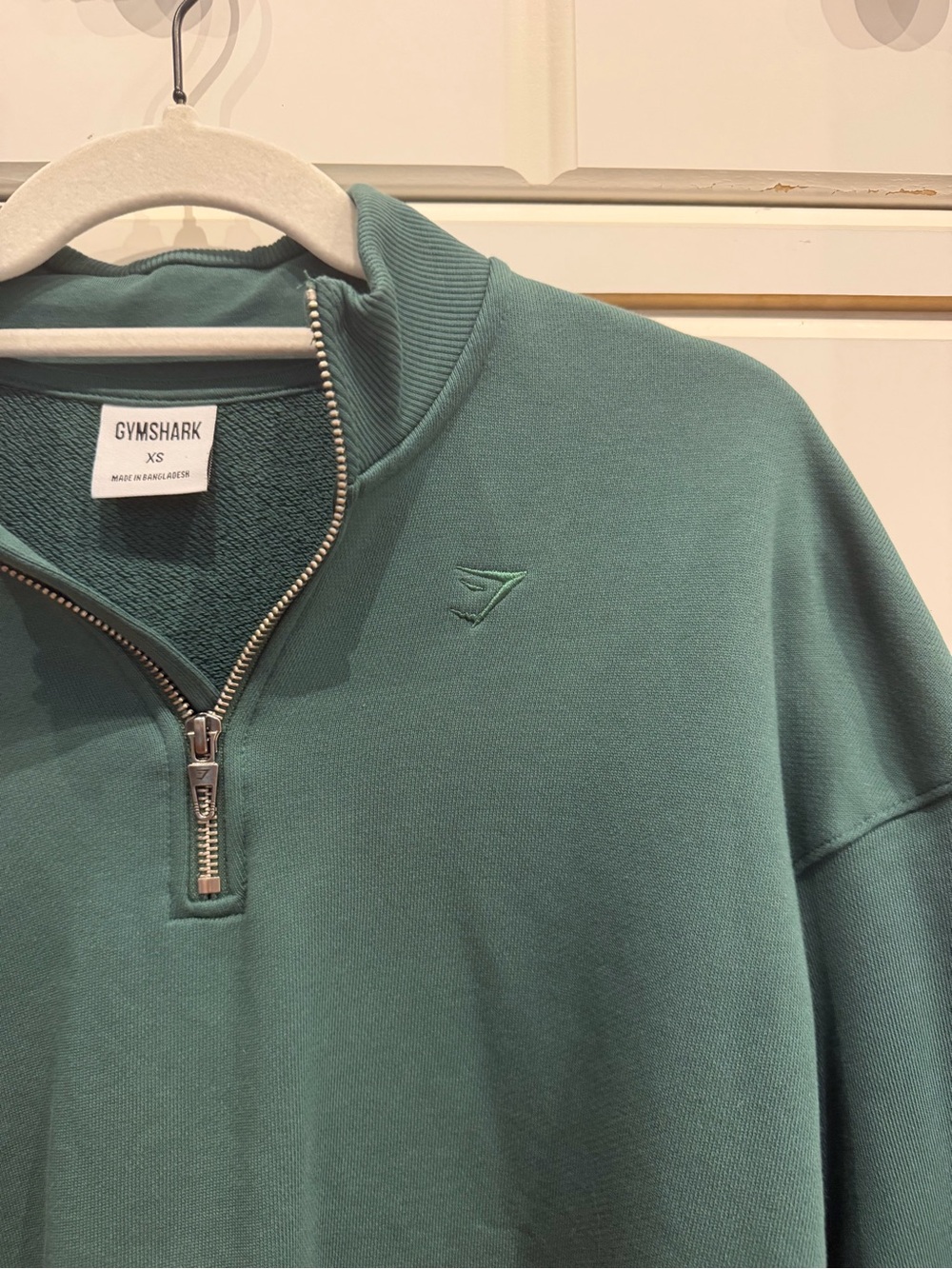 Gymshark Men's Quarter-Zip Sweatshirt in Teal Green - Picture 2 of 2
